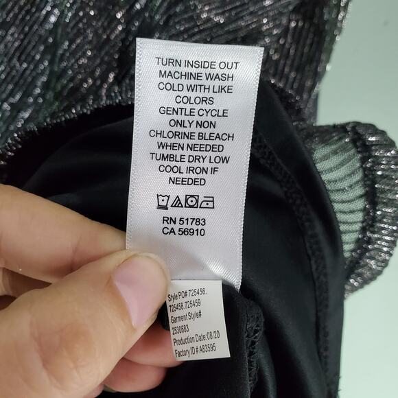 Maurices Women's Shimmer V-Neck Wrap Peplum Sheer Blouse Size 0X - Picture 7 of 7